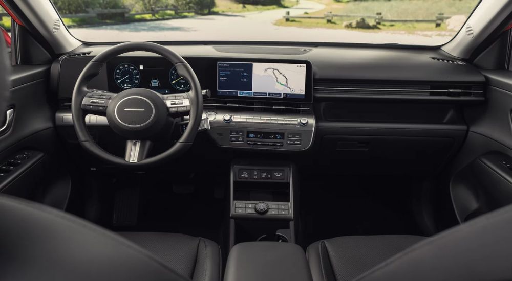 The front cabin of a 2025 Hyundai Kona for sale.