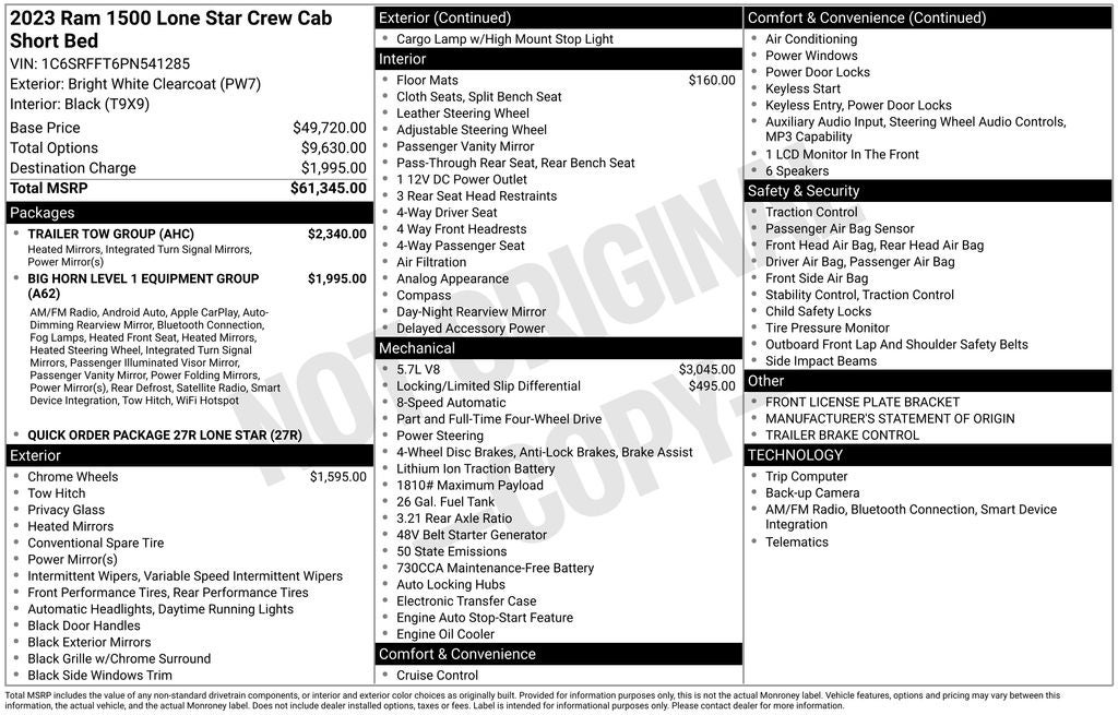 2023 RAM 1500 Big Horn/Lone Star