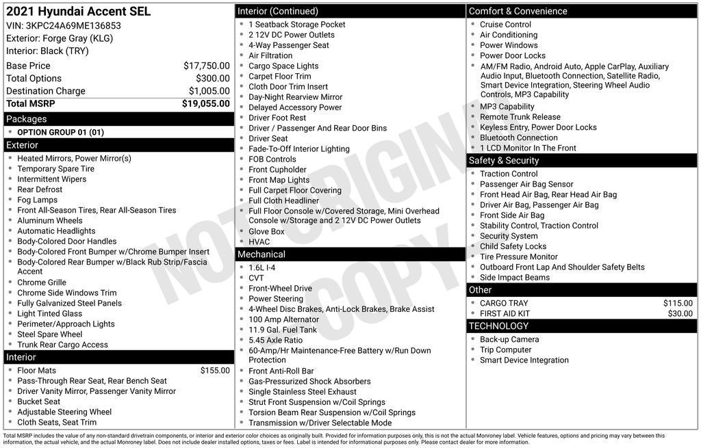2021 Hyundai ACCENT SEL