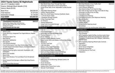 2024 Toyota Camry SE Nightshade