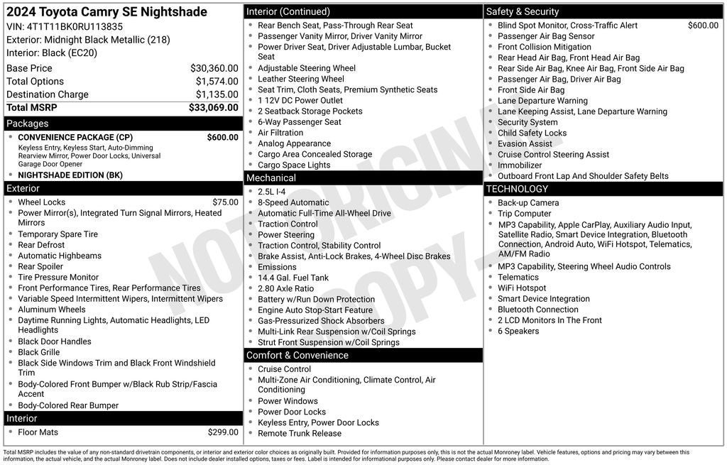 2024 Toyota Camry SE Nightshade