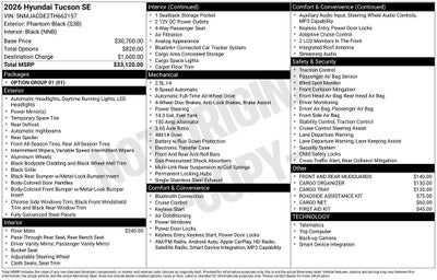 2026 Hyundai TUCSON SE