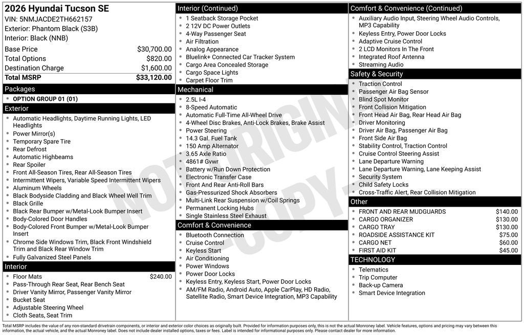 2026 Hyundai TUCSON SE