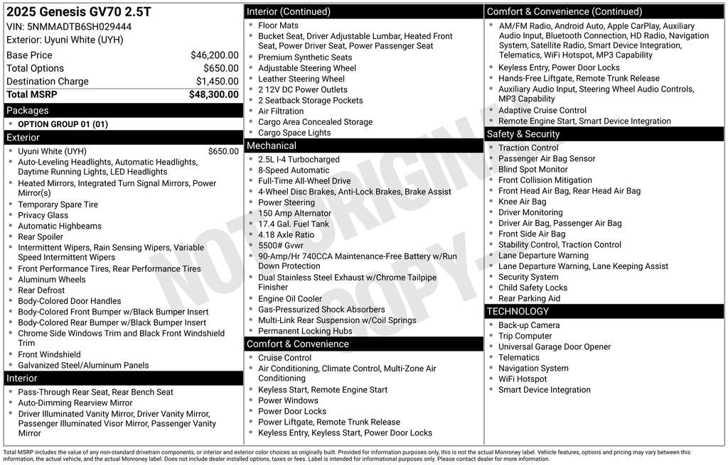 2025 Genesis GV70 2.5T