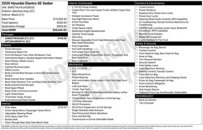 2020 Hyundai ELANTRA SE