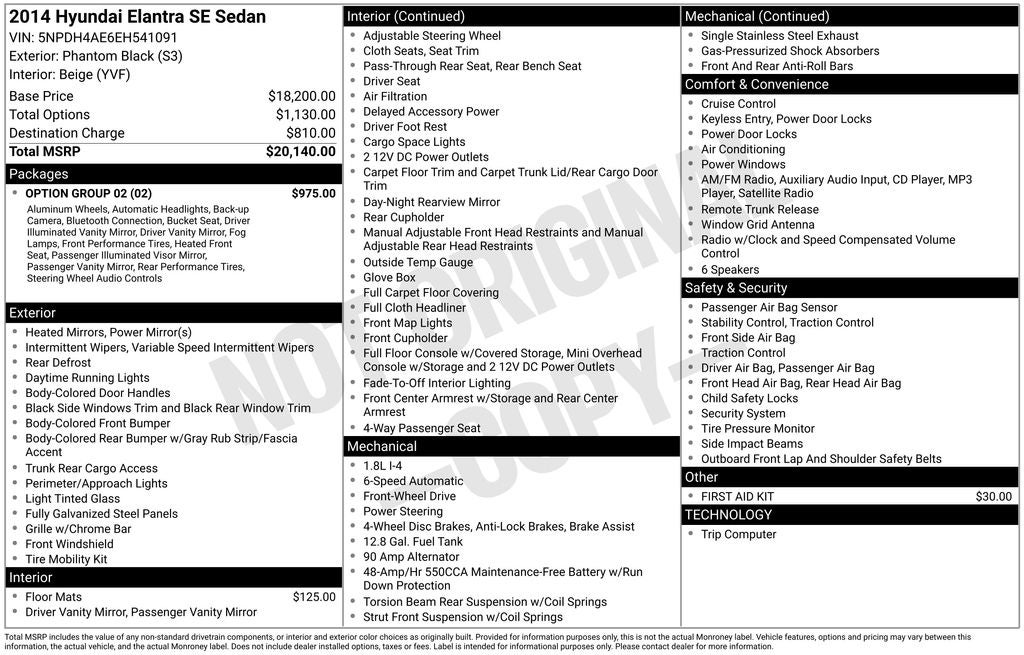 2014 Hyundai ELANTRA SE