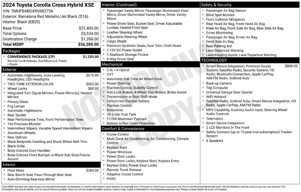 2024 Toyota Corolla Cross Hybrid XSE