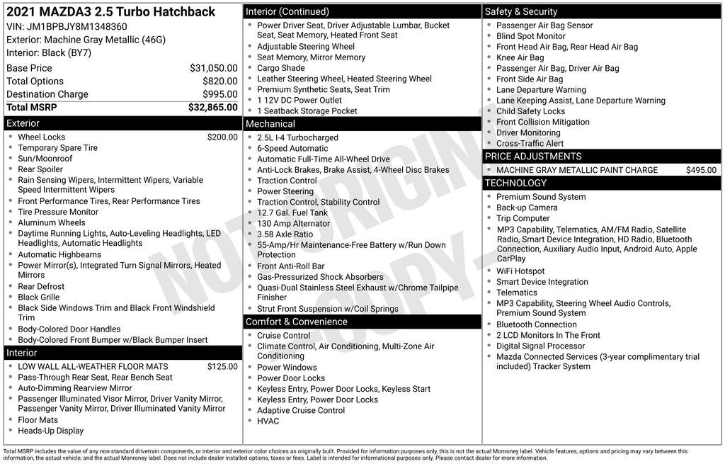 2021 Mazda Mazda3 2.5 Turbo