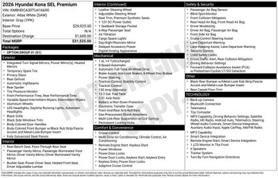 2026 Hyundai KONA SEL Premium