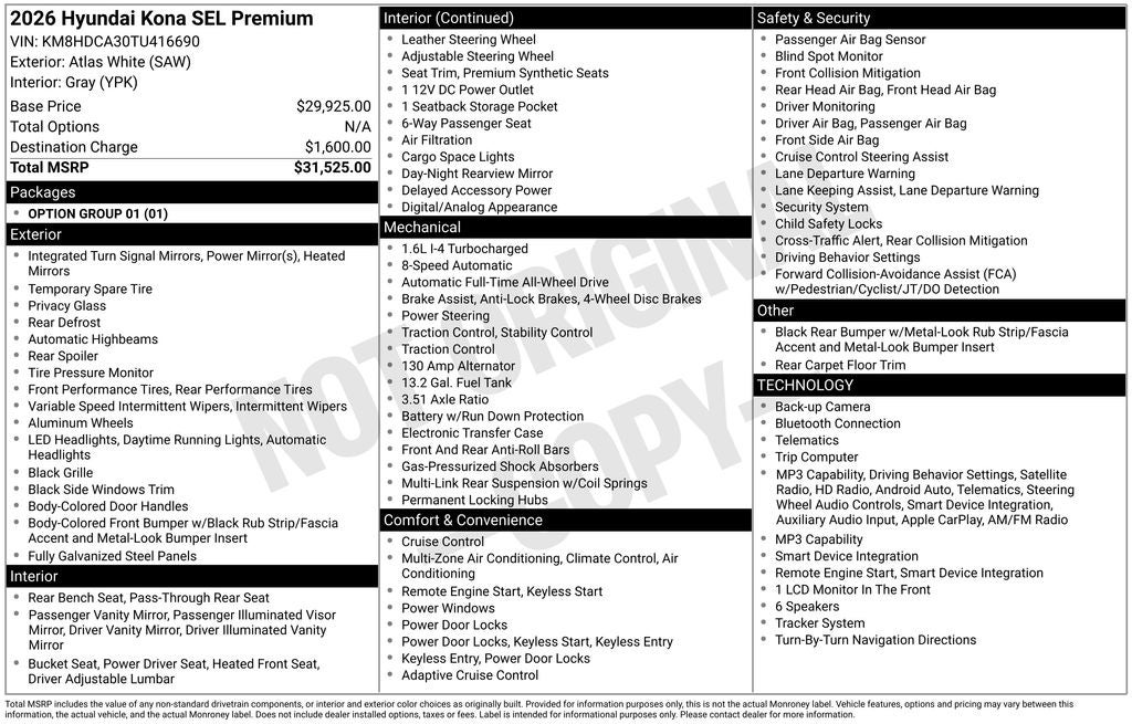 2026 Hyundai KONA SEL Premium