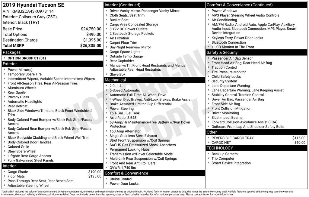 2019 Hyundai TUCSON SE