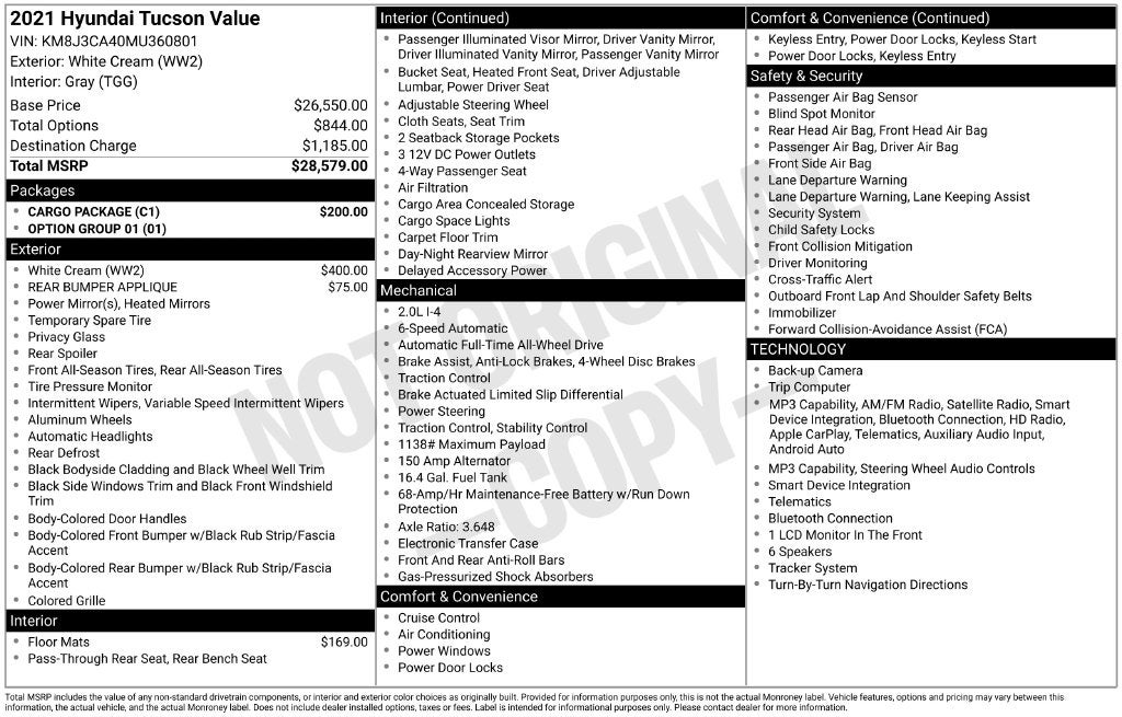 2021 Hyundai TUCSON Value