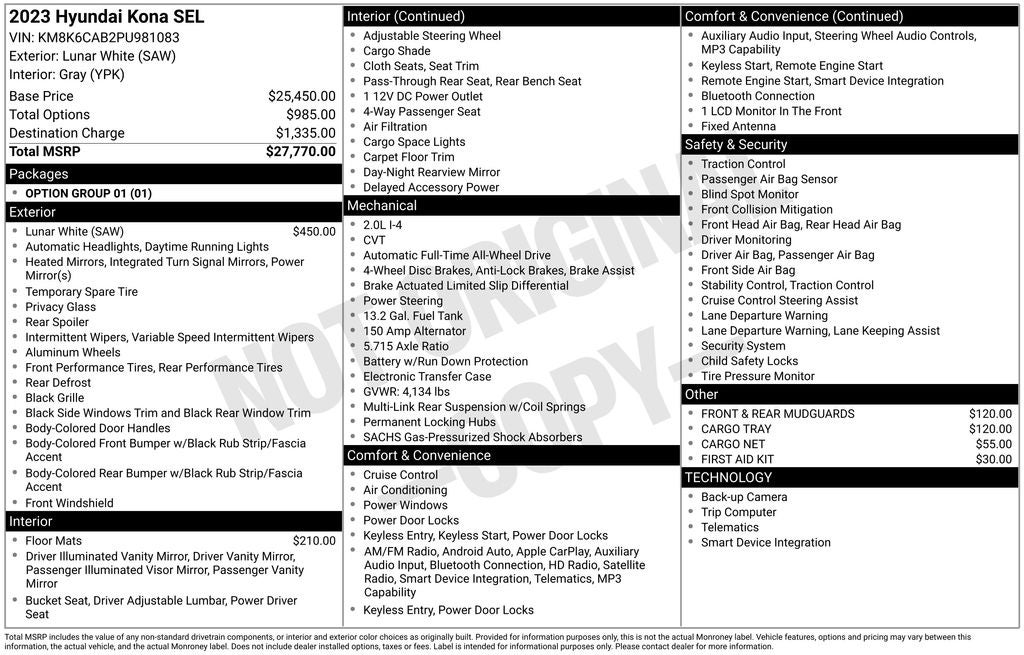 2023 Hyundai KONA SEL