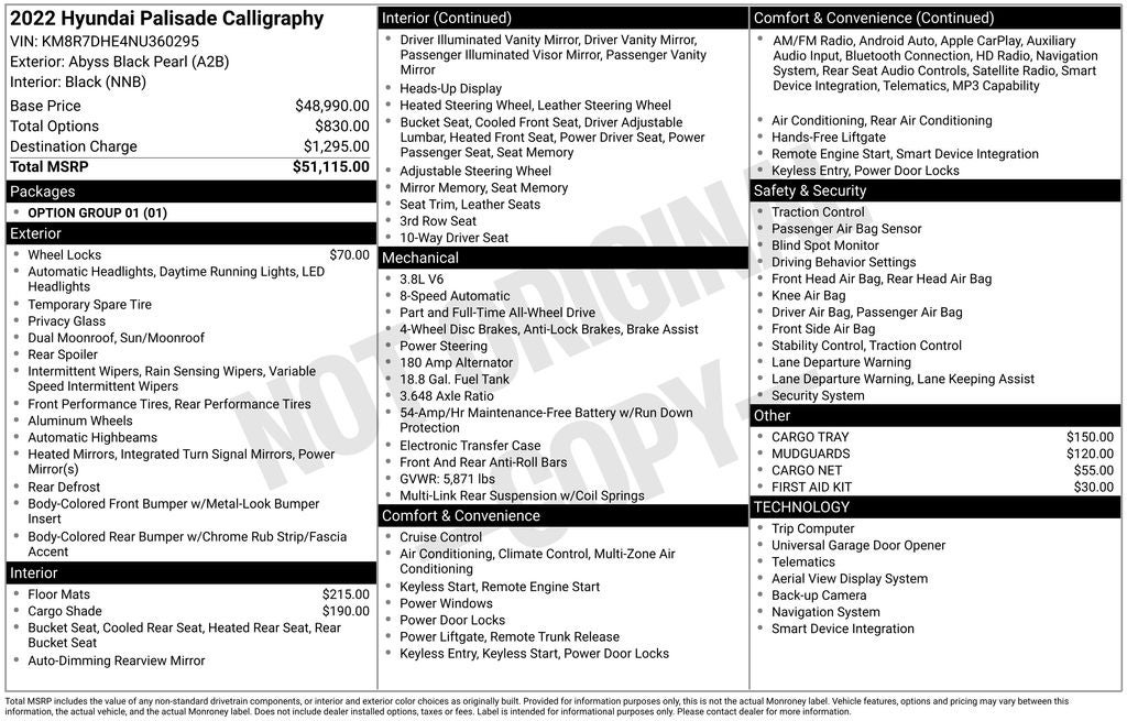 2022 Hyundai PALISADE Calligraphy