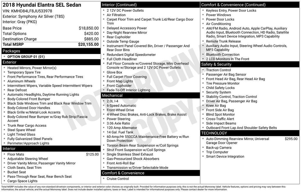 2018 Hyundai ELANTRA SEL