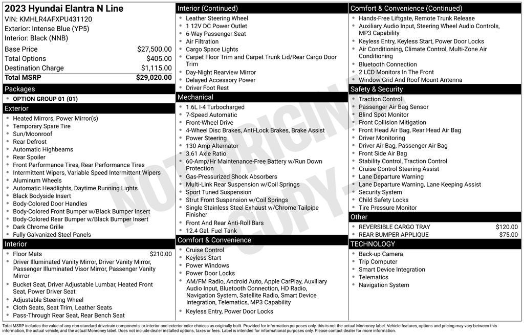 2023 Hyundai ELANTRA N Line
