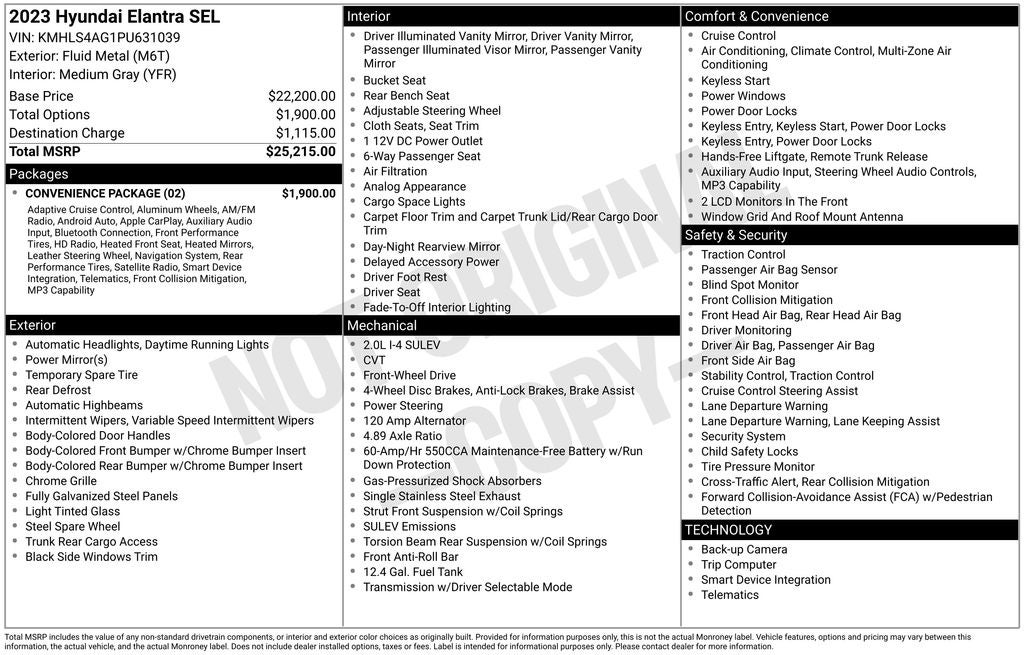 2023 Hyundai ELANTRA SEL