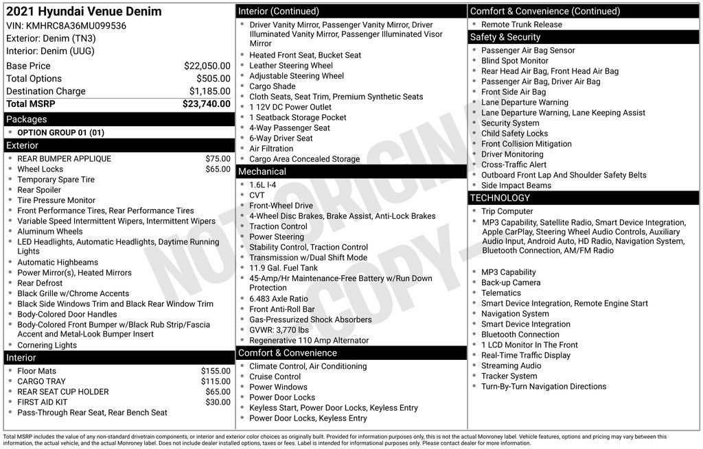 2021 Hyundai VENUE Denim