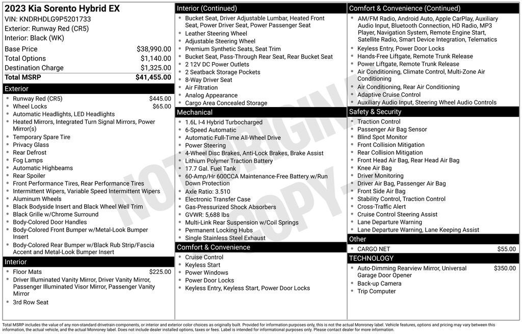 2023 Kia Sorento Hybrid EX